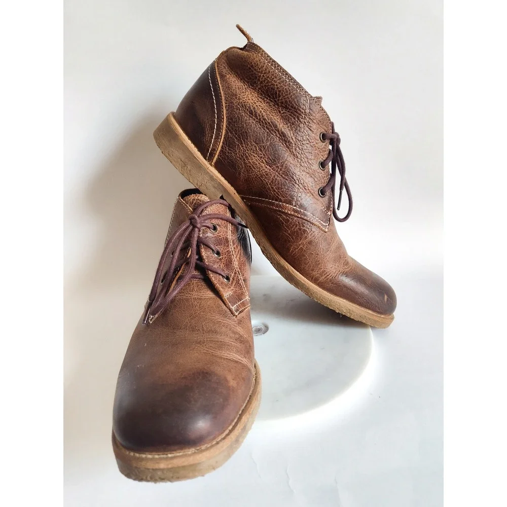 Bed Stu Chukka Boots 10 Ankle Boots Lace Up Leather Distressed Rugged Casual